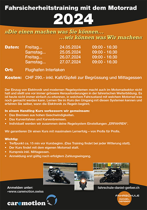 Motorradtraining Flughafen Interlaken - Fahrsicherheitstraining